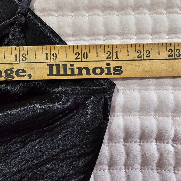 EUC EXPRESS BLACK SATIN FEEL DEEP V NECK SPAGHETTI STRAP MIDI DRESS SIZE 14 - Picture 13 of 14